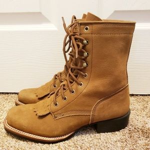 Acme Ladies Lace Up Cowboy Boots